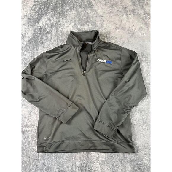 Nike Dri-FIT Men's Quarter Zip Pullover Gray Medium Finish Line Athletic Top - Picture 1 of 10